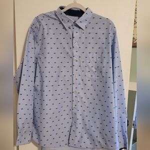 Van Heusen Light Blue Shirt with Navy Pattern